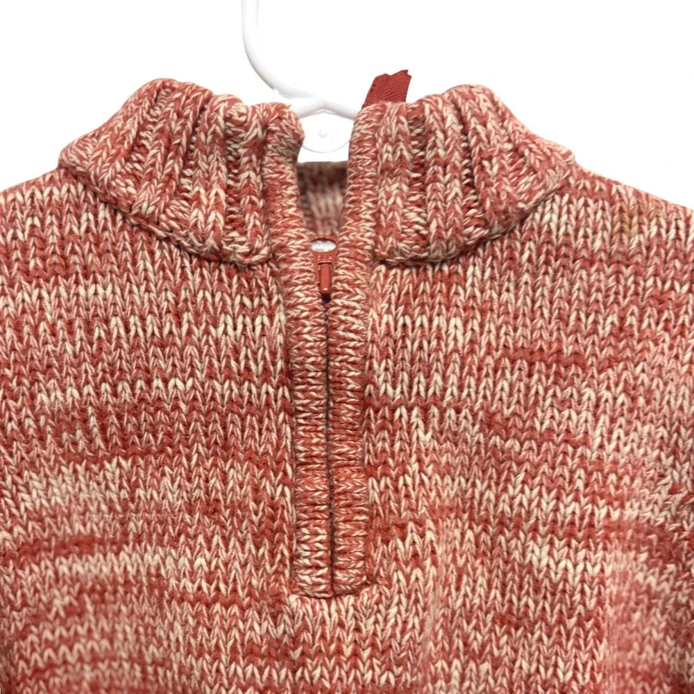 Lapierre Collection Quarter Zip Marled Orange Baby Sweater Knit Pullover 20m